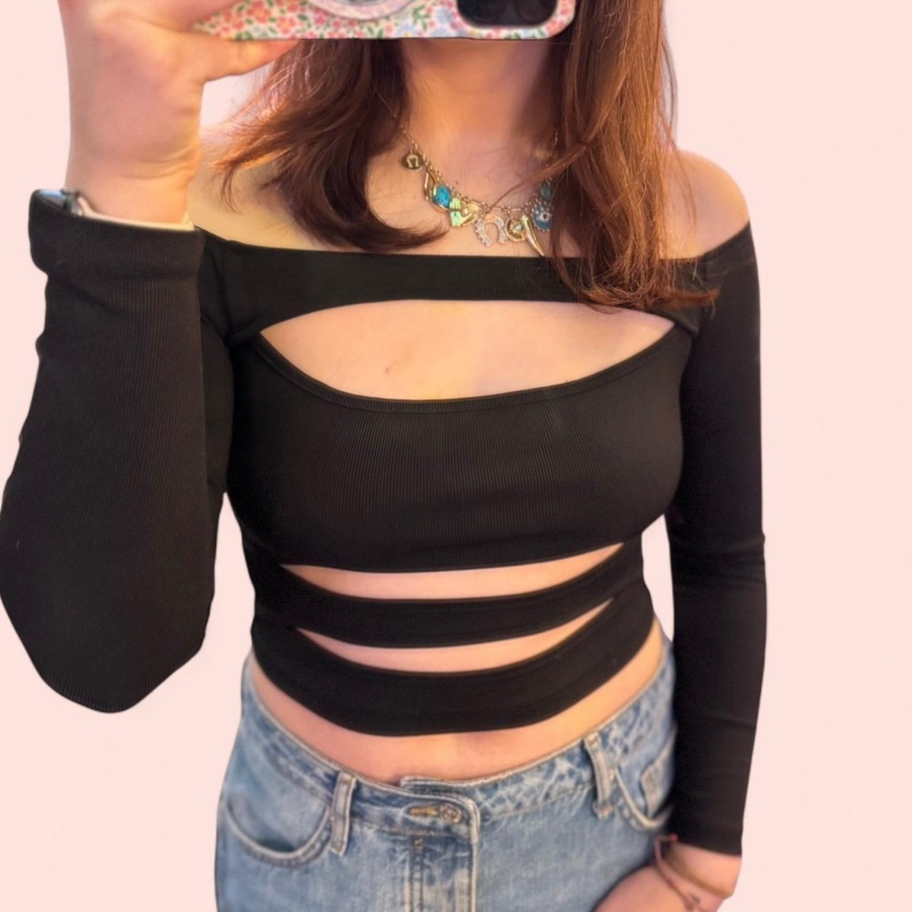 Elegant Black Off-Shoulder Women's Top